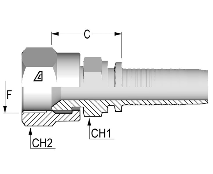 Part Number A-1616-FJDH, 1 in. Hose ID Size and 1 5/16-12 F Thread 