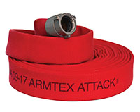 Armtex® Attack™ 25 ft Available Lengths, 1 1/2 in. Size, and NST Coupling Type Red Lightweight Lined Fire Hose