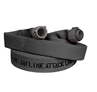Jafline® 25 ft Available Lengths, 1 1/2 in. Size, and NST Coupling Type Black Double-Jacket Fire Hose with Polyurethane Lining