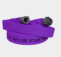 Jafline® 25 ft Available Lengths, 1 1/2 in. Size, and NST Coupling Type Purple Double-Jacket Fire Hose with Polyurethane Lining