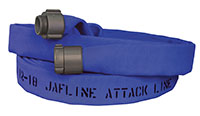 Jafline® 25 ft Available Lengths, 1 1/2 in. Size, and NST Coupling Type Blue Double-Jacket Fire Hose with Polyurethane Lining