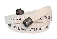 Jafline® 25 ft Available Lengths, 1 1/2 in. Size, and NST Coupling Type White Double-Jacket Fire Hose with Polyurethane Lining