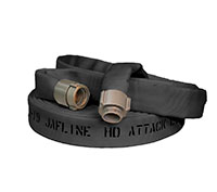 Jafline® HD™ 25 ft Available Lengths, 1 1/2 in. Size, and NST Coupling Type Black Double-Jacket Fire Hose with EPDM Rubber Lining