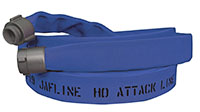 Jafline® HD™ 25 ft Available Lengths, 1 1/2 in. Size, and NST Coupling Type Blue Double-Jacket Fire Hose with EPDM Rubber Lining