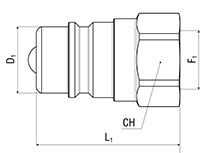 Secondary Image - AG Ball Industry Standard Male Coupler with Female Thread
