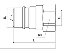 Secondary Image - ISO B Male Coupler with Female Thread